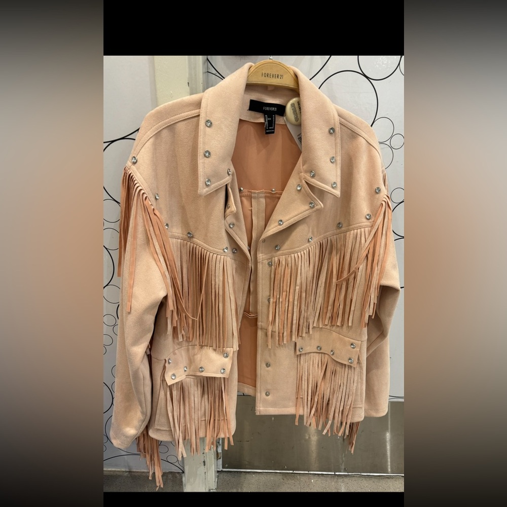 Boho Western Fringed Pink -size Large- Jacket BLOWOUT PRICE